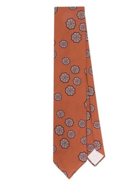abstract-print silk tie by LARDINI