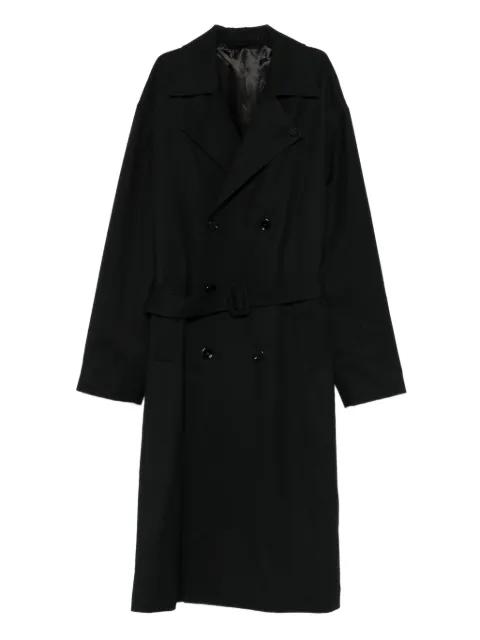 belted double-breasted coat by LARDINI