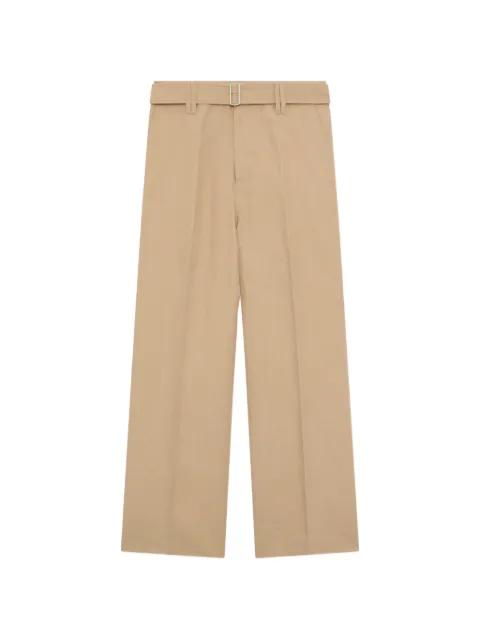 belted flat-front trousers by LARDINI