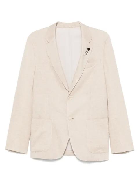 brooch-detail blazer by LARDINI