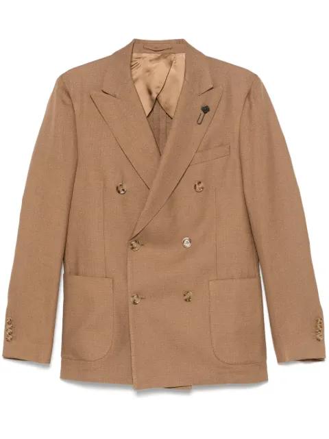 brooch-detail blazer by LARDINI