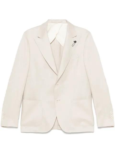 brooch-detail blazer by LARDINI
