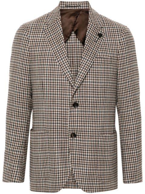 brooch-detail blazer by LARDINI