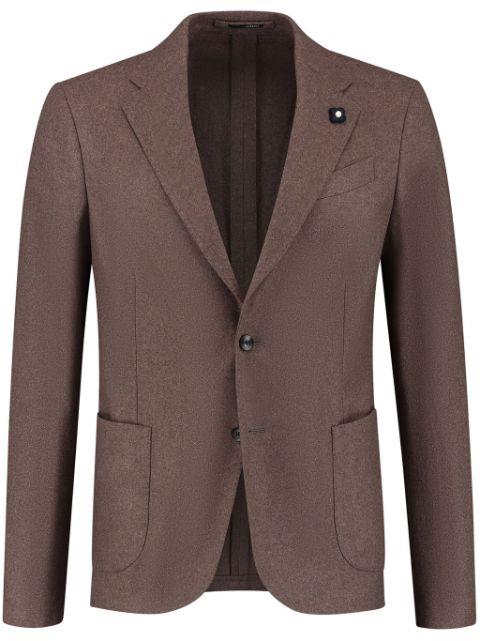 brooch-detail single-breasted blazer by LARDINI