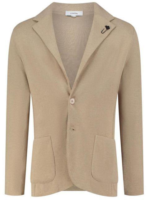 brooch-detail single-breasted blazer by LARDINI