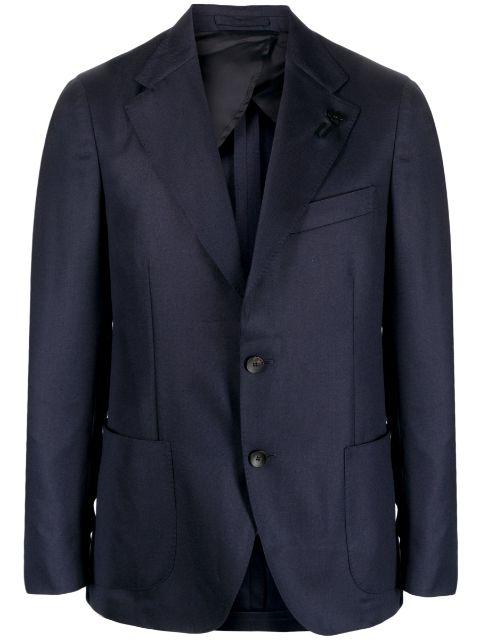 brooch-detail single-breasted blazer by LARDINI