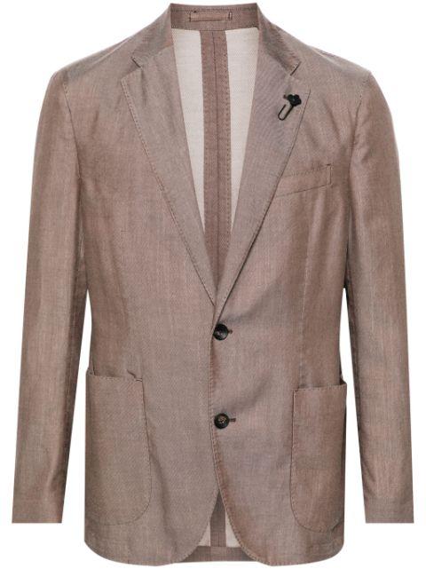 brooch-detail single-breasted blazer by LARDINI