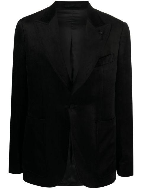brooch-detail single-breasted blazer by LARDINI