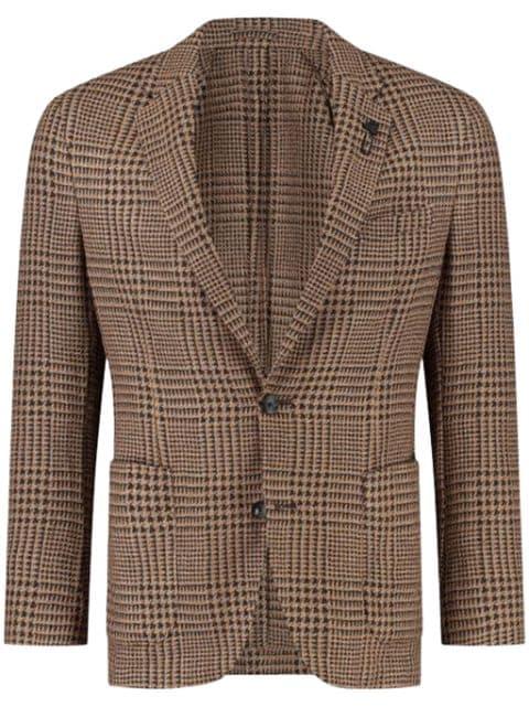 brooch-detail single-breasted blazer by LARDINI