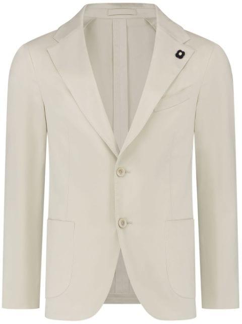 brooch-detail single-breasted blazer by LARDINI