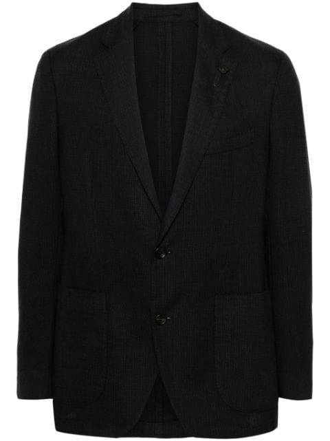 brooch-detail single-breasted blazer by LARDINI