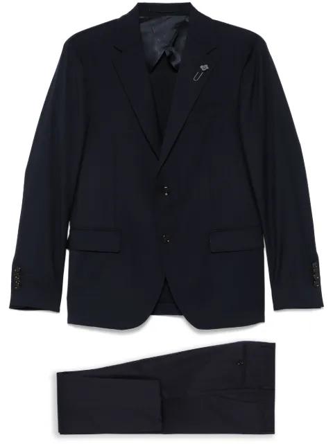 brooch-detail suit by LARDINI