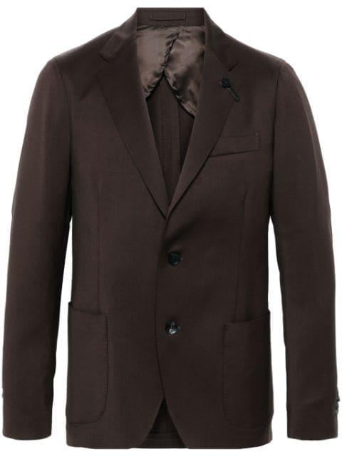 brooch-logo appliqué blazer by LARDINI