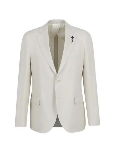 brooch single-breasted suit by LARDINI