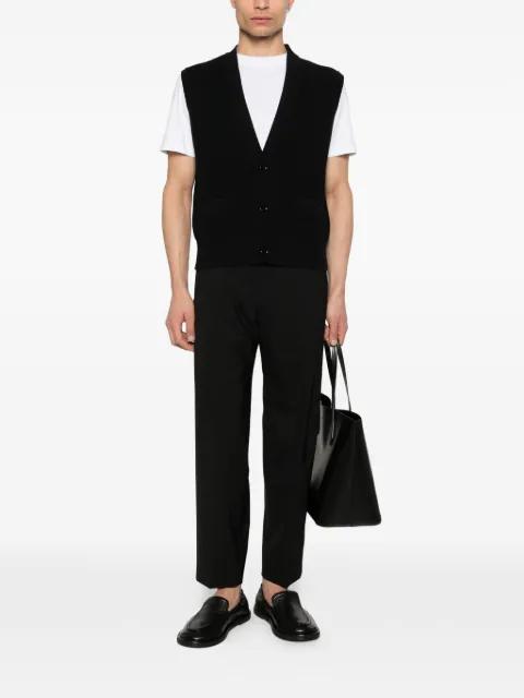 button V-neck sleeveless cardigan by LARDINI