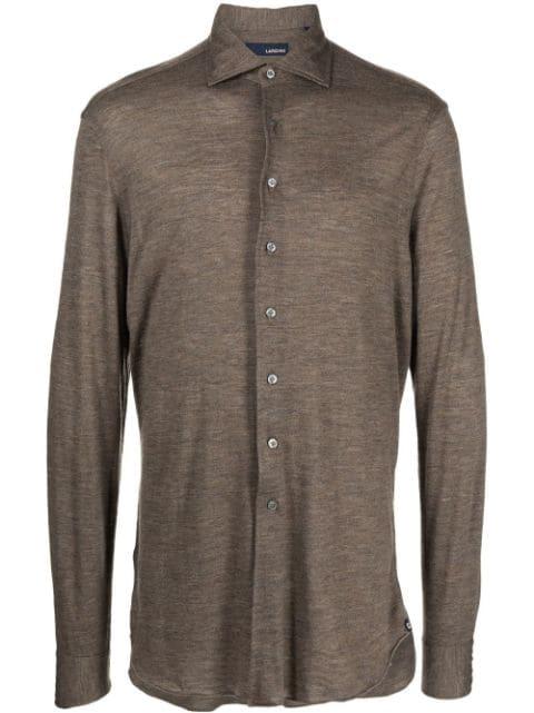 button-front long-sleeved polo shirt by LARDINI
