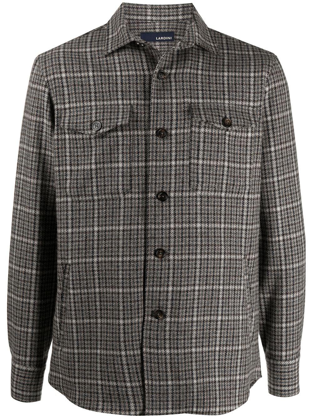 check button-up shirt jacket by LARDINI
