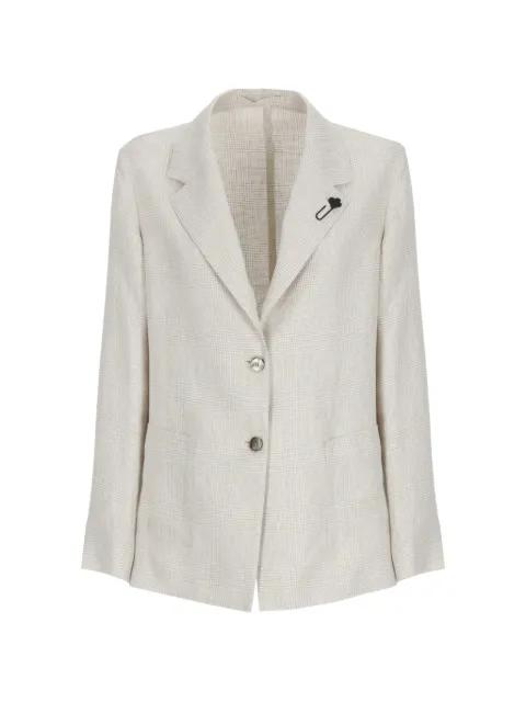 check-pattern linen blazer by LARDINI