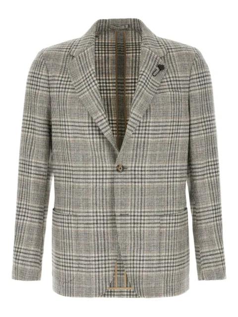 checked-pattern single-button blazer by LARDINI