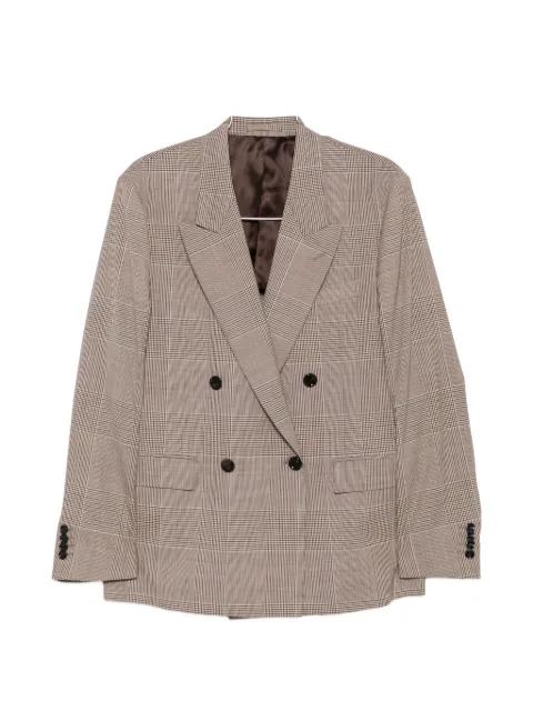double-breasted check-pattern blazer by LARDINI