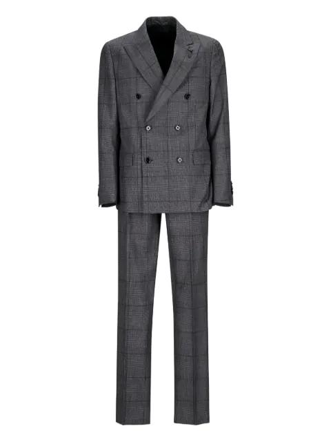 double-breasted checked suit by LARDINI