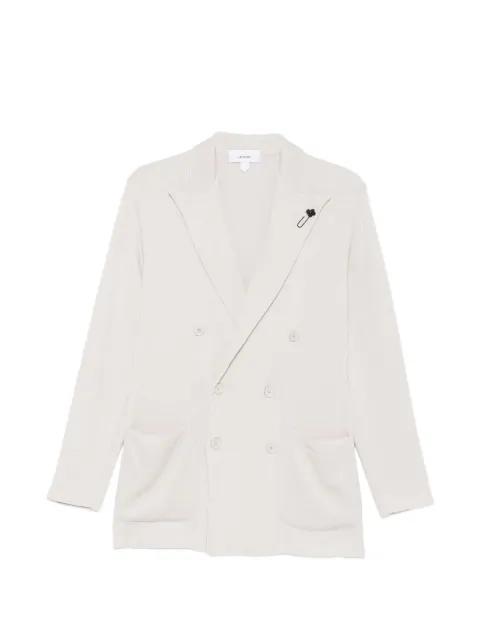 double-breasted cotton blazer by LARDINI
