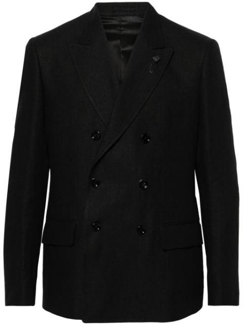 double-breasted linen blazer by LARDINI