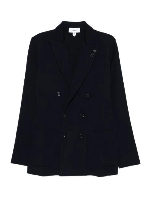 double-breasted patch-pocket jacket by LARDINI