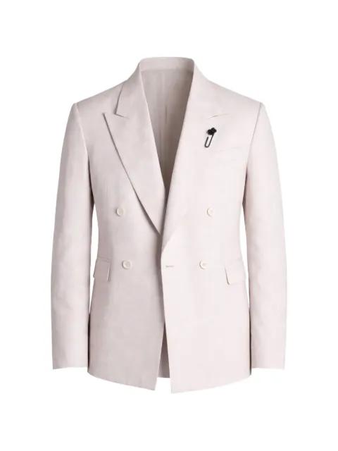 double-breasted peak-lapel blazer by LARDINI