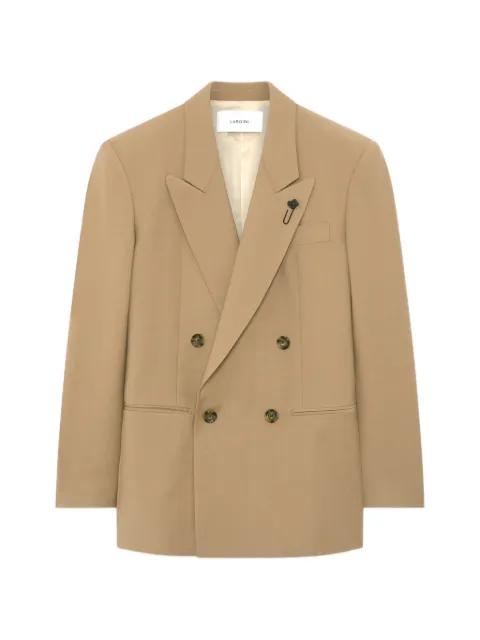 double-breasted peak-lapel blazer by LARDINI