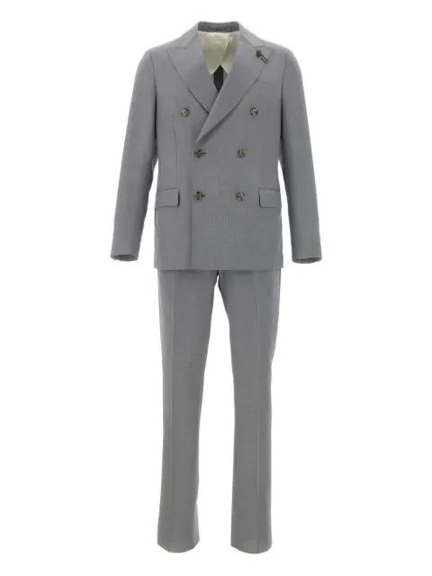 double-breasted peak lapel suit by LARDINI