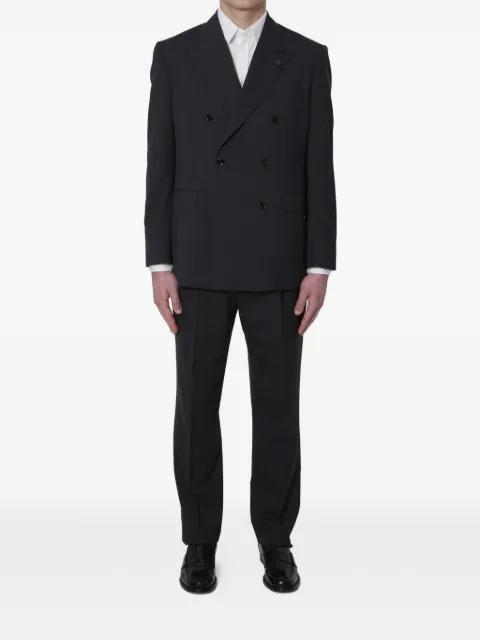 double-breasted peak-lapels suit by LARDINI