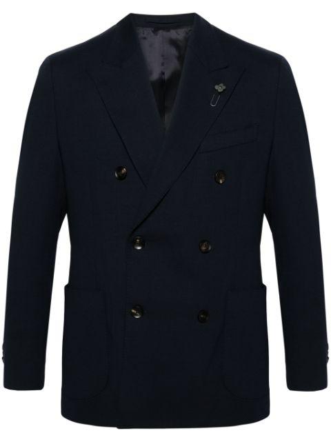 double-breasted wool blazer by LARDINI