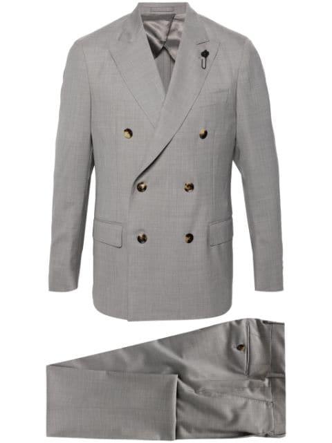 double-breasted wool suit by LARDINI
