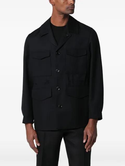 flap-pocket shirt jacket by LARDINI