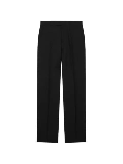 flat-front wool-mohair trousers by LARDINI