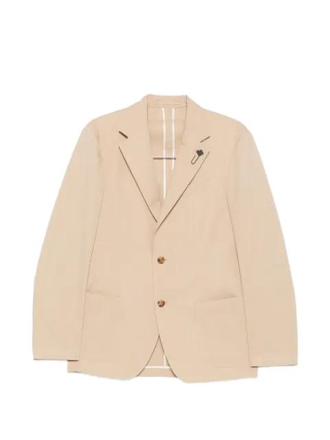 flower-pin notch-lapel blazer by LARDINI