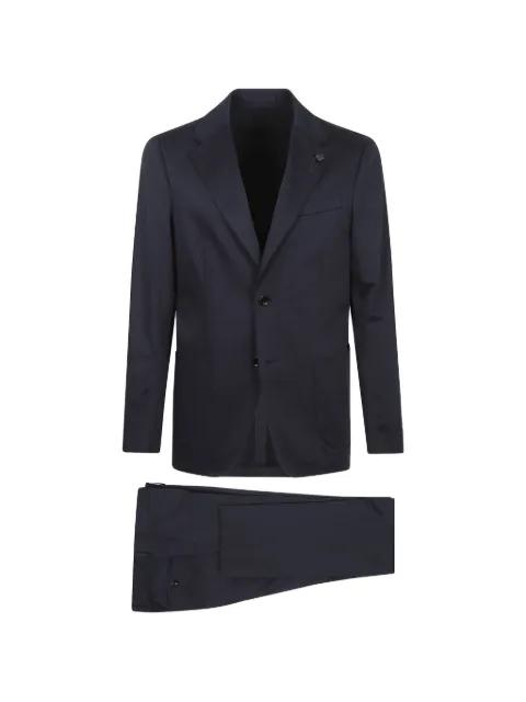 flower-pin single-breasted suit by LARDINI
