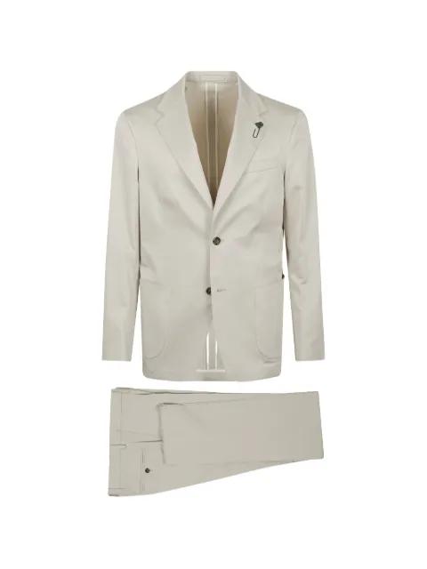flower-pin single-breasted suit by LARDINI