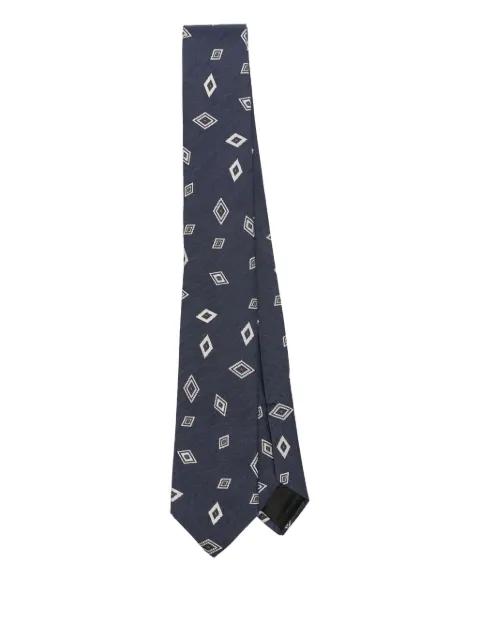 geometric-pattern silk tie by LARDINI
