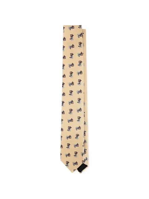 geometric-print silk tie by LARDINI