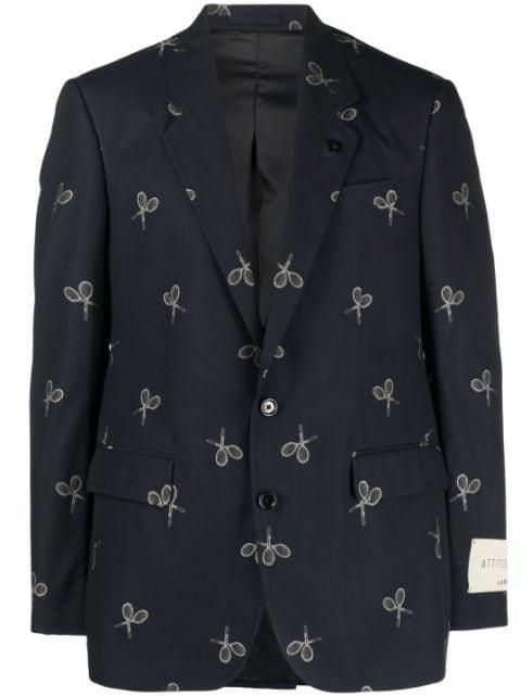 graphic-print single-breasted blazer by LARDINI