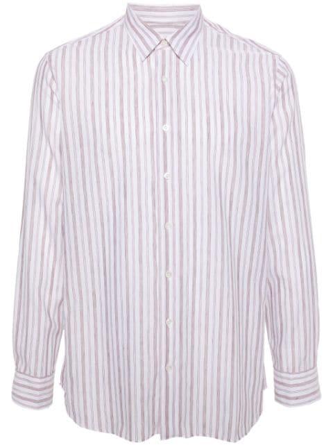 halo-stripe classic-collar shirt by LARDINI