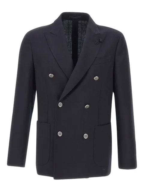 herringbone-pattern double-breasted blazer by LARDINI