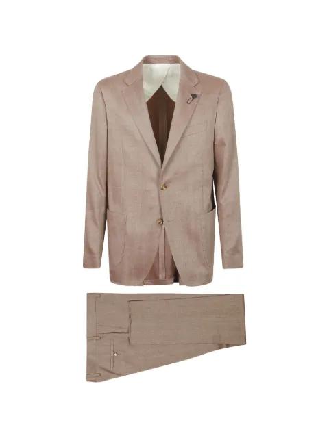 herringbone-pattern suit by LARDINI