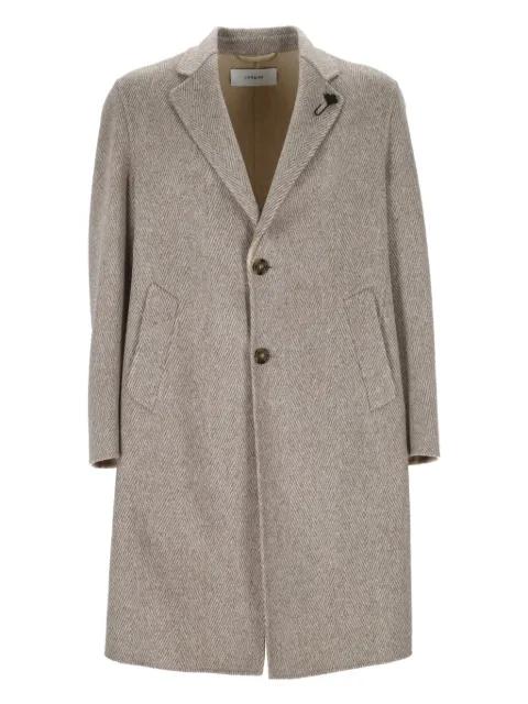 herringbone three-button coat by LARDINI