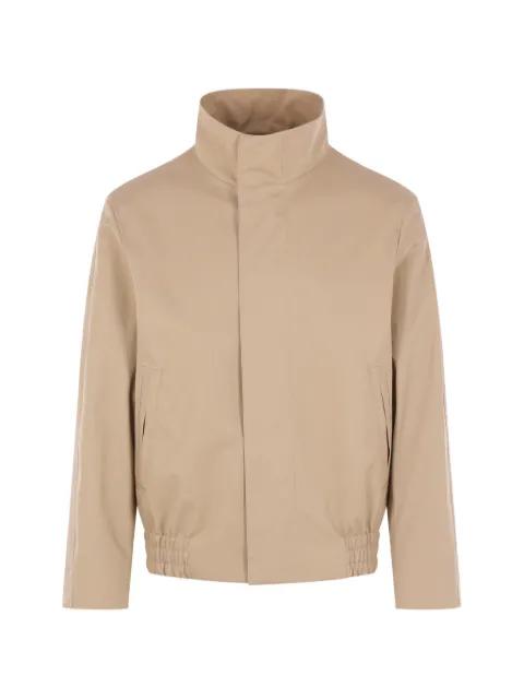high-collar logo bomber jacket by LARDINI