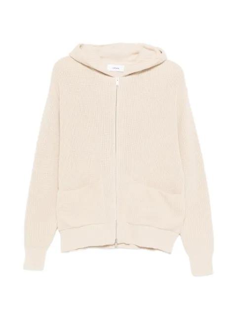 hoodied zip-up cardigan by LARDINI