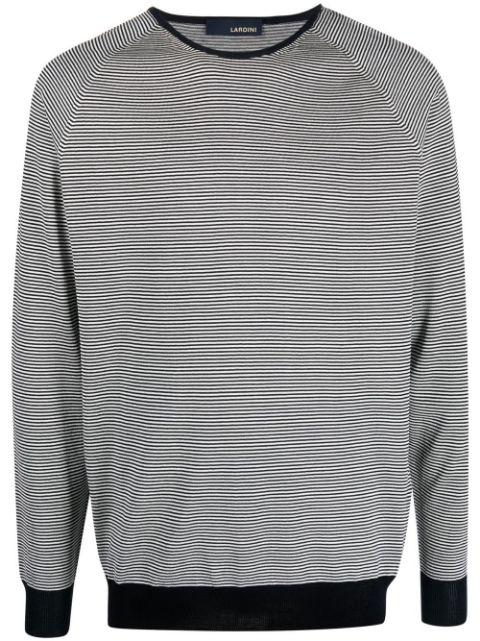 horizontal-stripe crew neck jumper by LARDINI