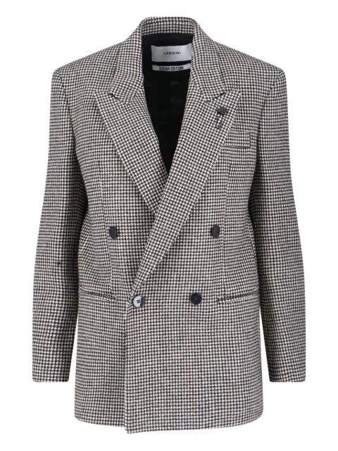 houndstooth-pattern double-breasted blazer by LARDINI